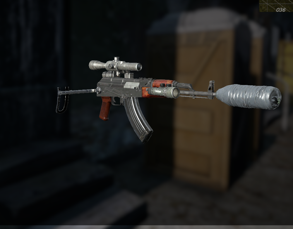 KA-74 vybavená tlmičom z plastovej fľaše